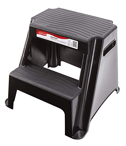 Black 2-Step Molded Plastic Step Stool E264