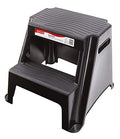 Black 2-Step Molded Plastic Step Stool E264