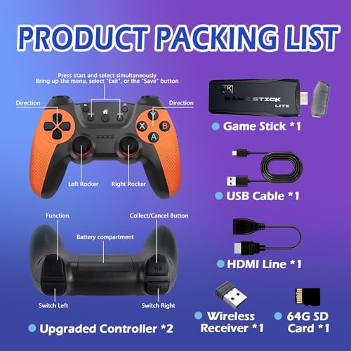 Retro Gaming Console with 20,000+ Games and 2.4G Wireless Controllers J85700