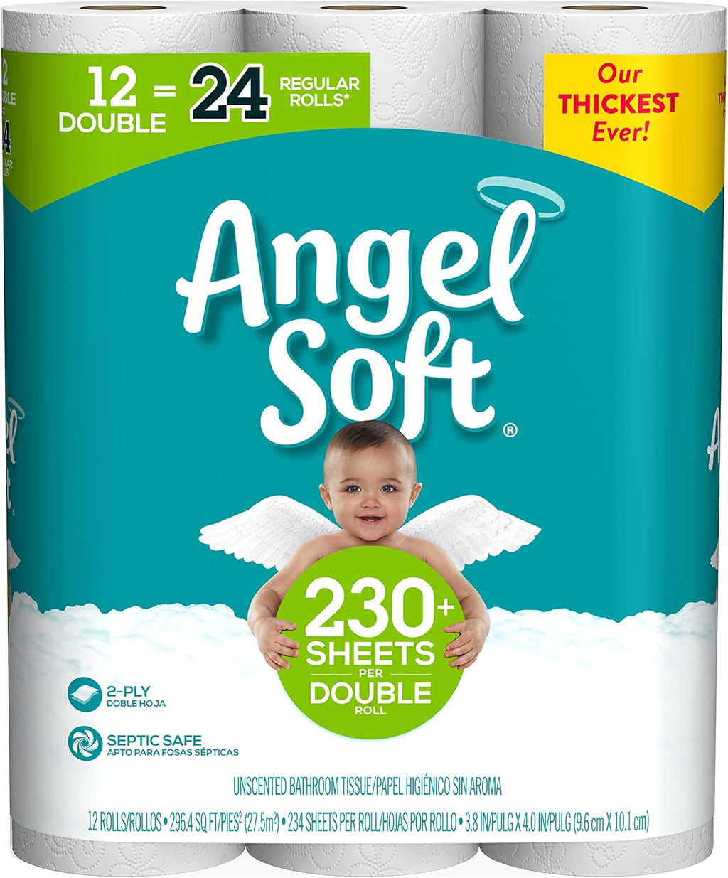 Toilet Paper, Double Rolls, 12 Count of 234 Sheets Per Roll W13567