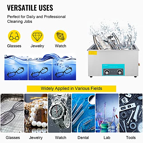 10L Ultrasonic Cleaner 304 Stainless Steel with Heater Timer J4999