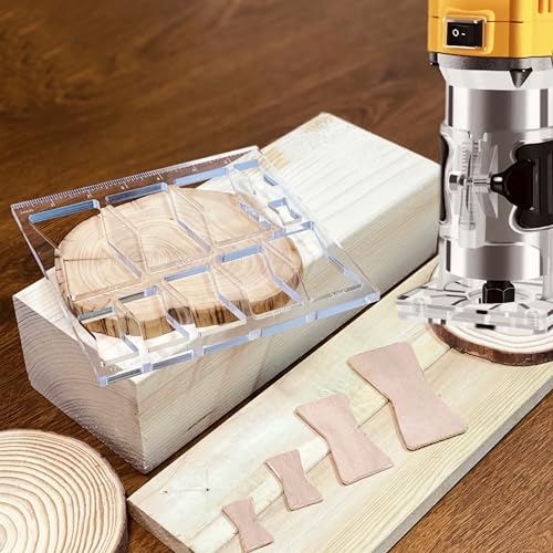 10 in 1 Router Templates with 1/4 inch Router Bushing Guide Template Liner and nut, 1/4" Router Bits E9064