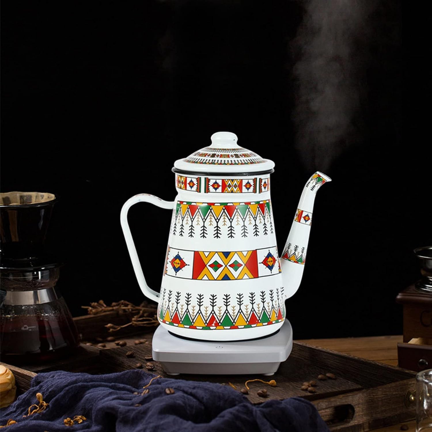 1.2L Enamel Coffee Pot Kettle Q6749