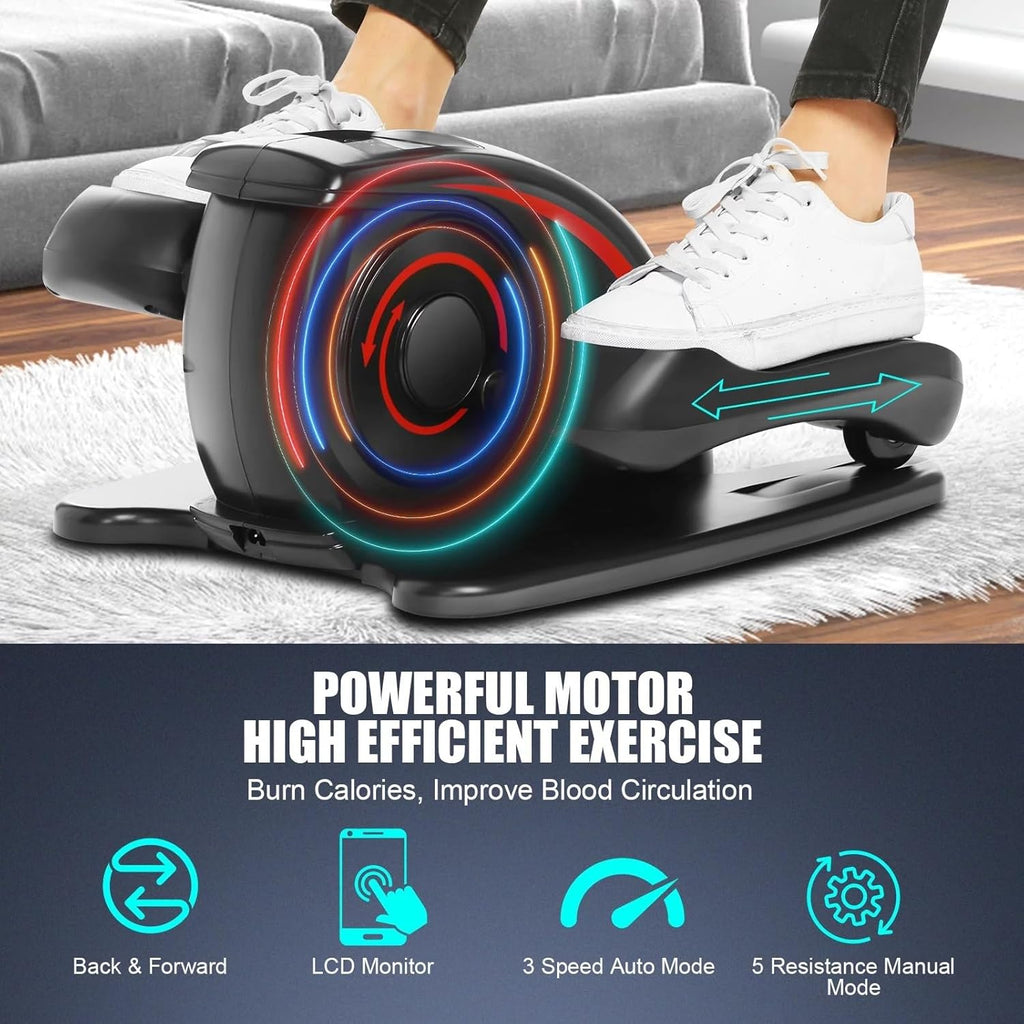 Under Desk Electric Seated Pedal Exerciser with LCD Display and Remote Control H823