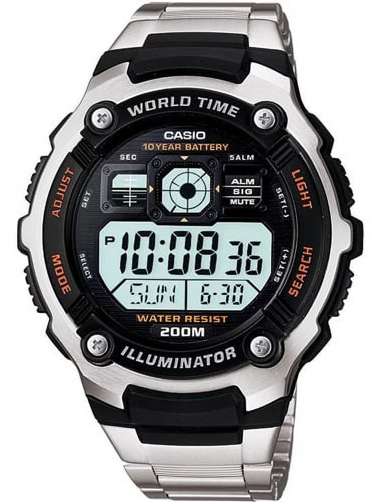 Silver Black Multi-Functional Digital Sport Watch N968081