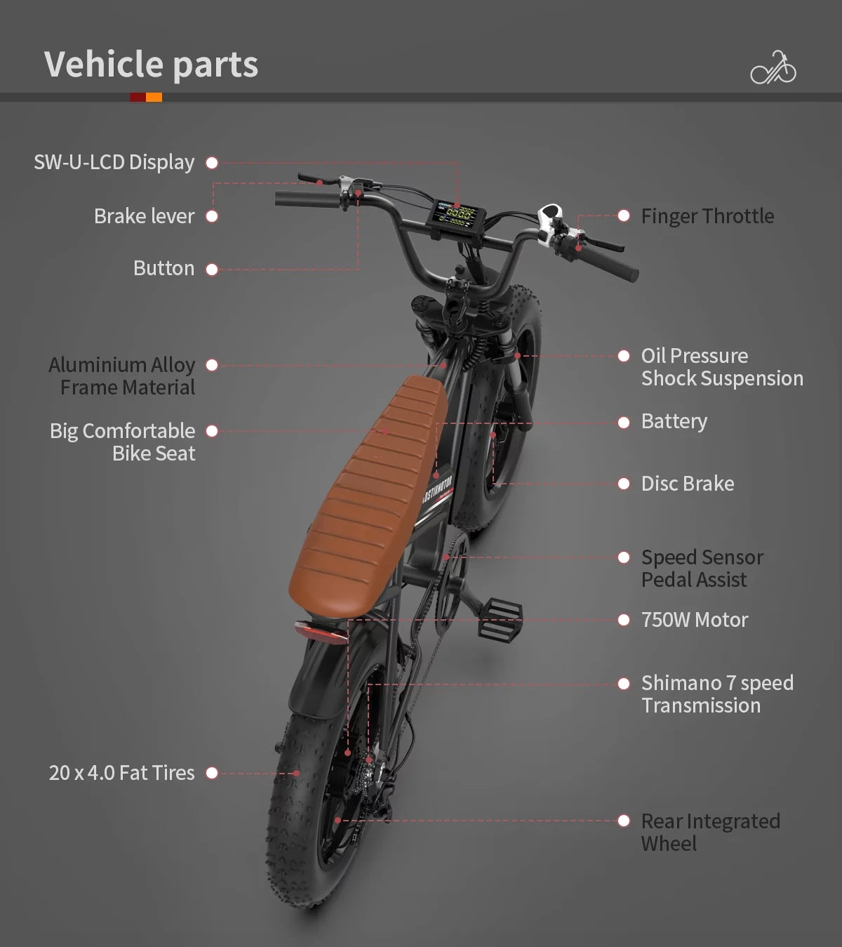 20 inch Fat Tire Full Suspension Electric Bike L500