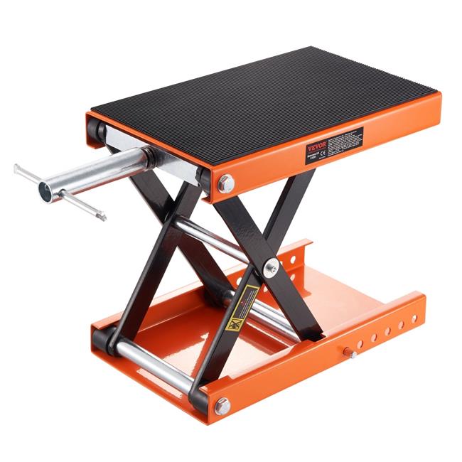 1100 lbs Motorcycle Scissor Lift Jack with Wide Deck & Safety Pin U104111