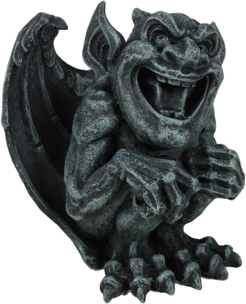 Gothic Winged Guardian Gargoyle Figurine Faux Stone Resin Sculpture J67775