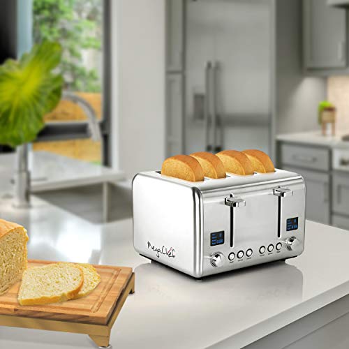 4 Slice Stainless Steel Red Toaster D216