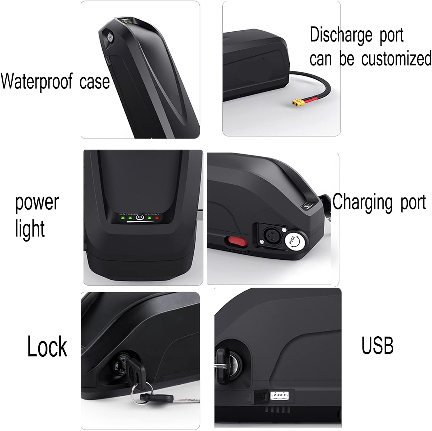 36V 10Ah 15Ah 20Ah Ebike Battery with Waterproof Case H5150