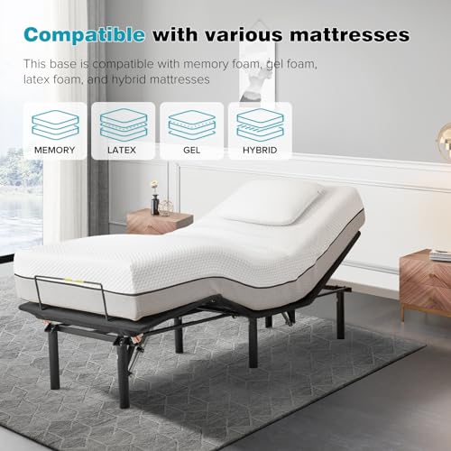 Twin Adjustable Bed Frame with Wireless Remote Control J8327
