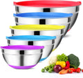 Set of 5 Stainless Steel Mixing Bowls with Airtight Lids H652
