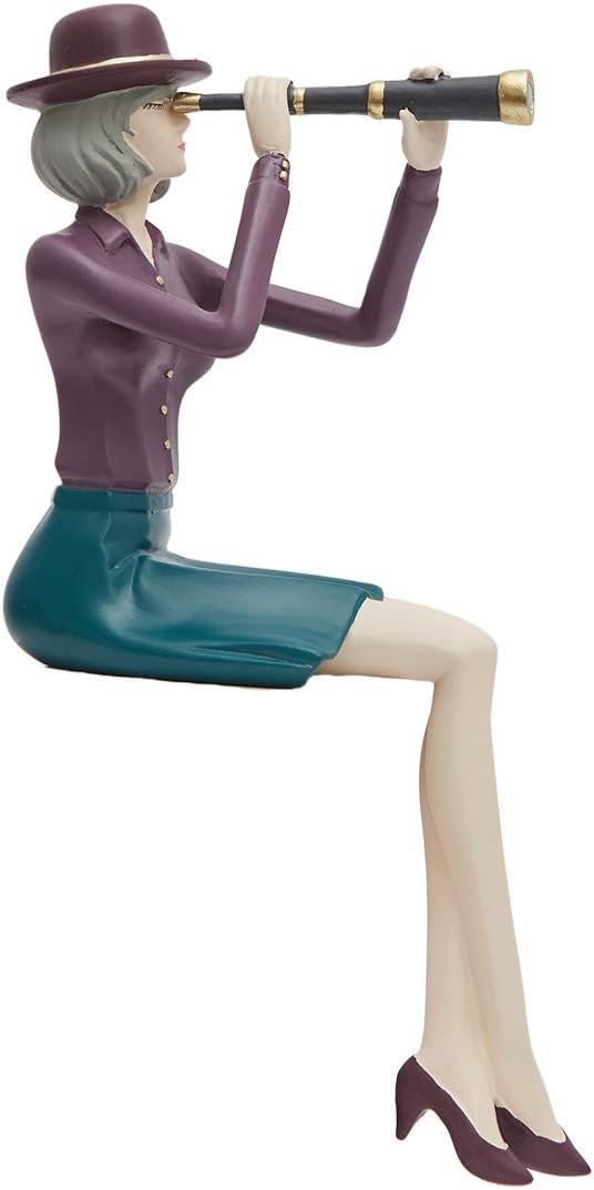 Modern Home Decor Sculpture Woman Figurine Statue Table Centerpiece Crafts Polyresin Arts Multi Color 8.7inch K9603