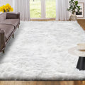 White 4x6 Ft Faux Sheepskin Fluffy Shaggy Rug D598055