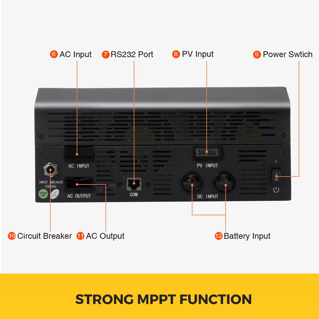 3KVA 24V MPPT Pure Sine Wave Power Inverter Solar Charger H71273