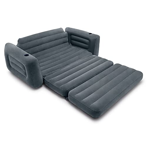 Inflatable Pull-Out Sofa Blow-Up Couch Queen Size Air Mattress Bed R27284