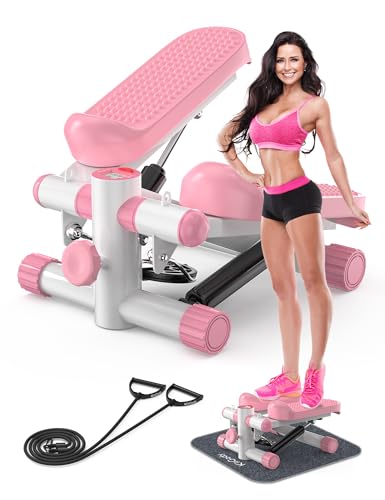 Mini Stepper with Resistance Bands, Adjustable Height Fitness Stepper Machine S401