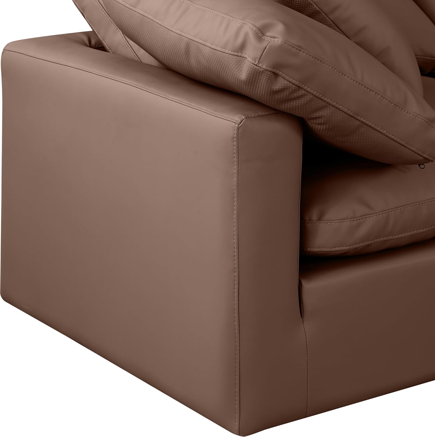 Brown Vegan Leather Sectional X557