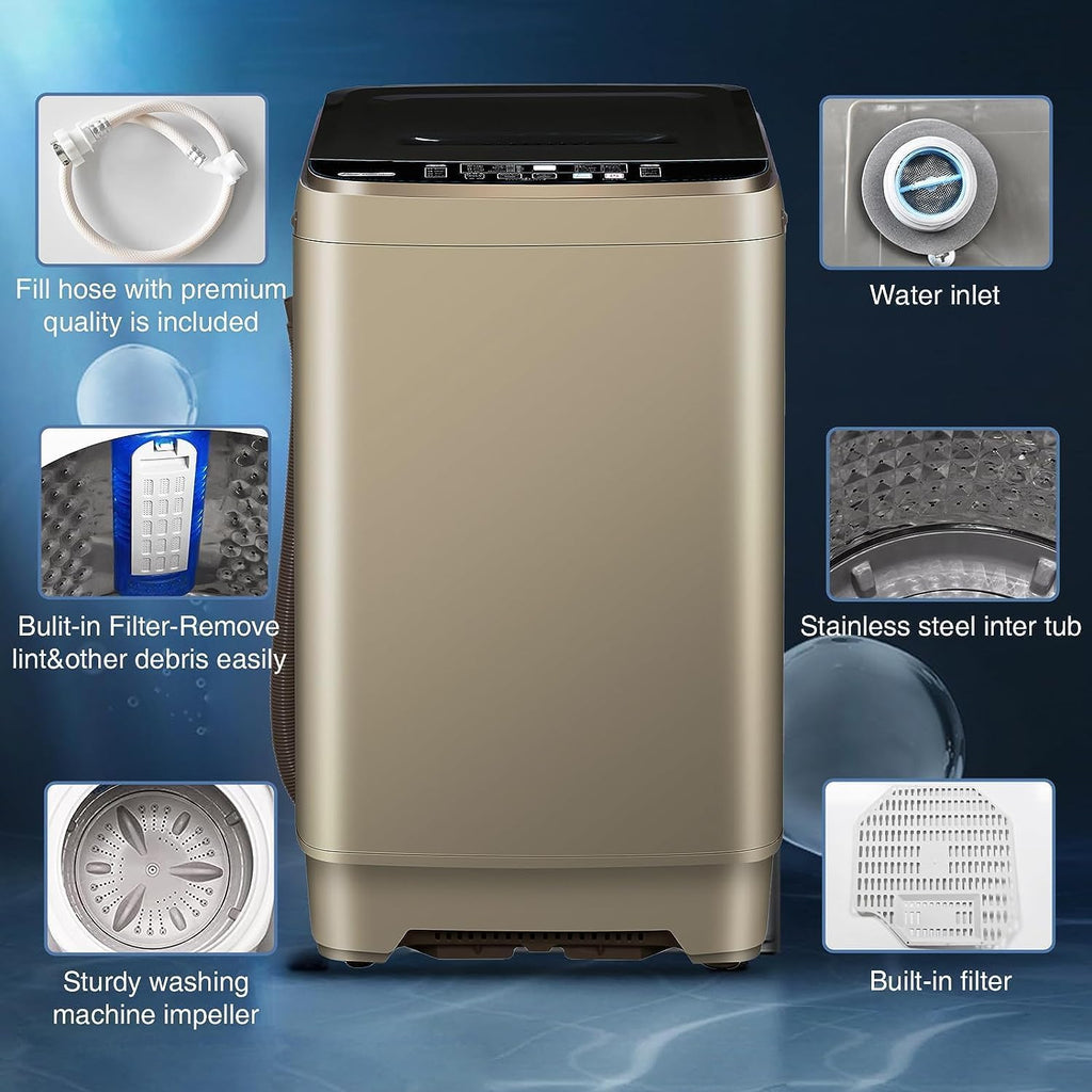 15.6Lbs Full Automatic Washing Machine with LED Display Y363