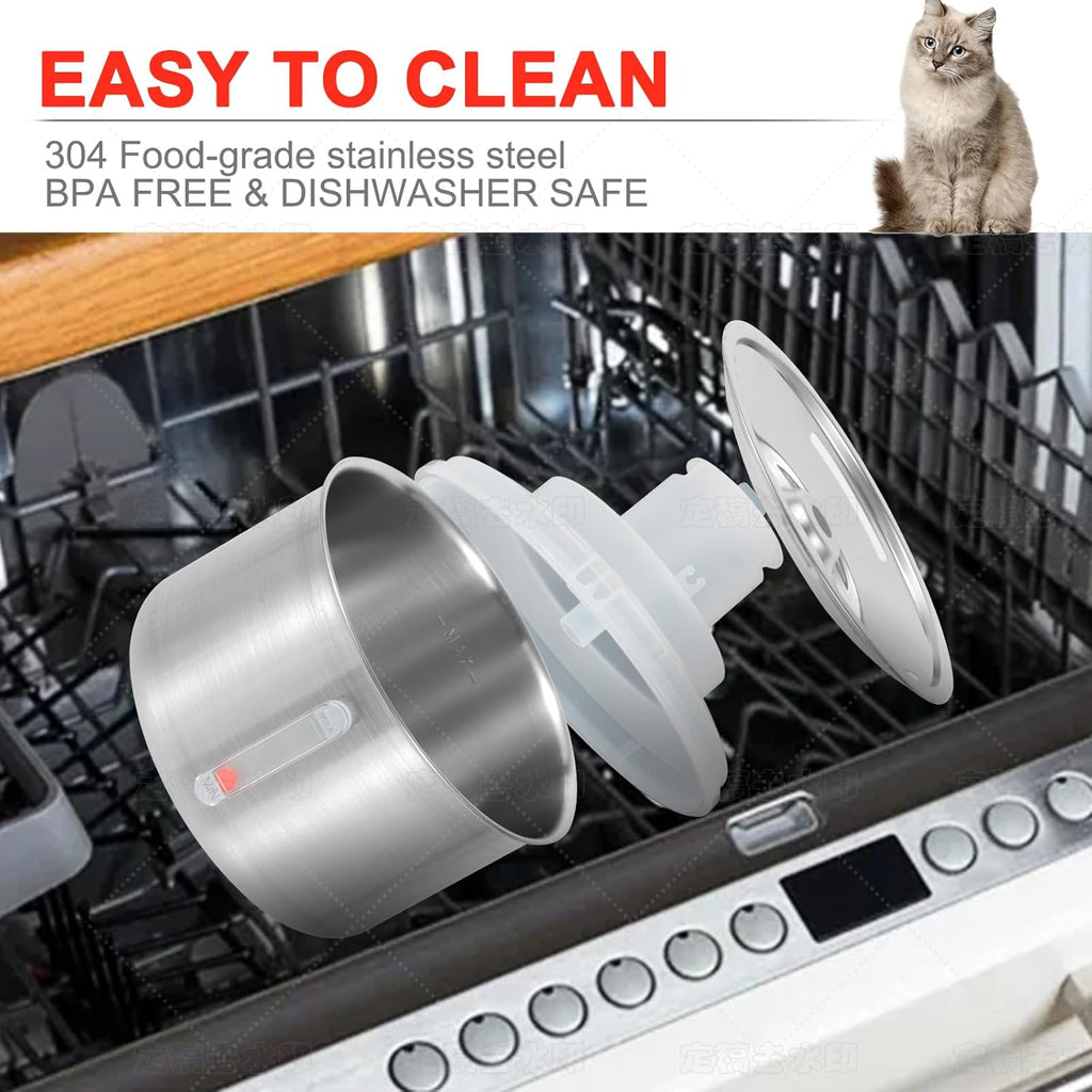 Stainless Steel Cat Water Fountain, 67oz/2L F205