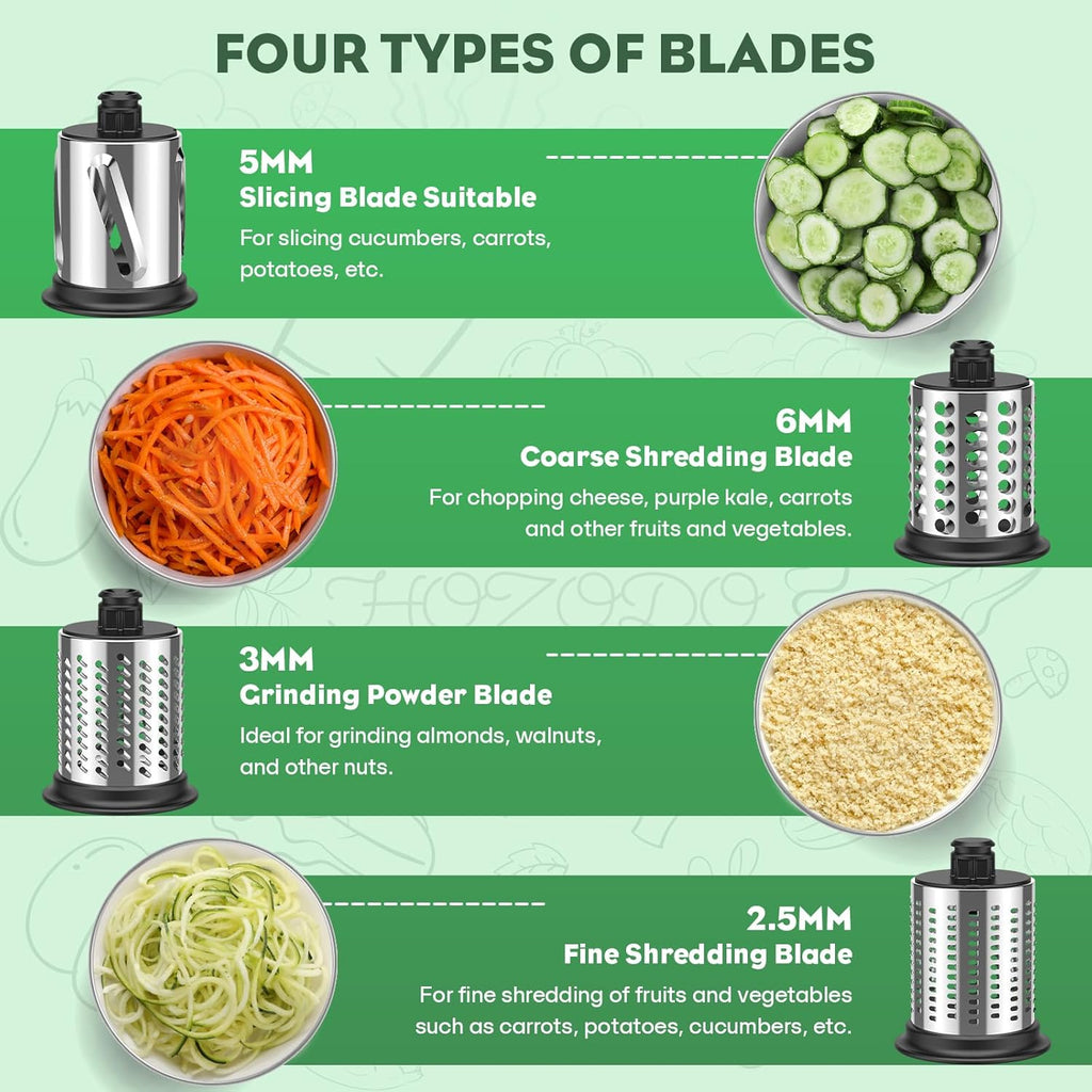 Stainless Steel Slicer Shredder Attachment for KitchenAid Stand Mixer with 4 Blades U4276