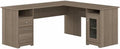 72W L Shaped Computer Desk with Storage in Ash Gray Engineered Wood V74556