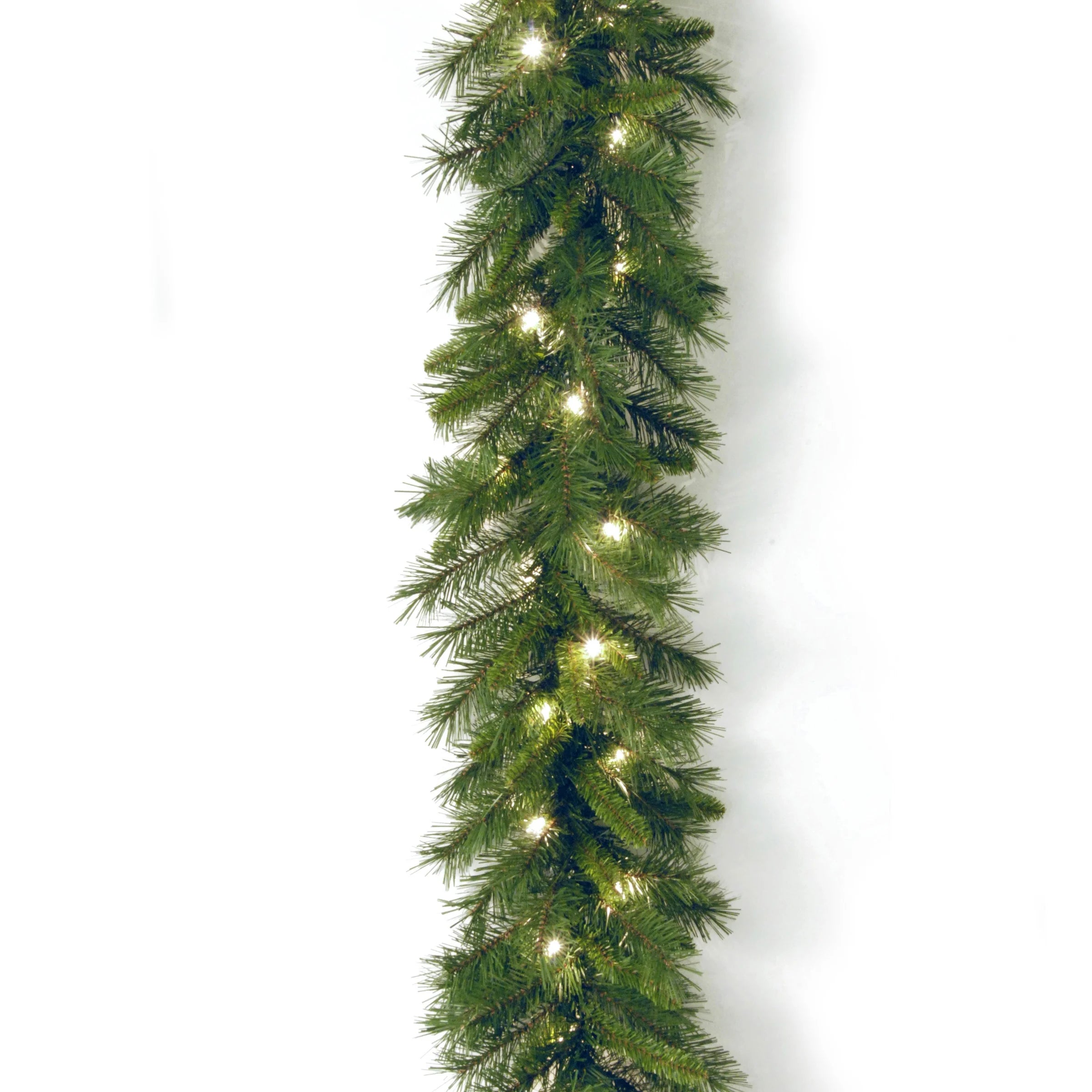 Pre-Lit Artificial Christmas Garland, Green, White Lights, 9 Feet R578050