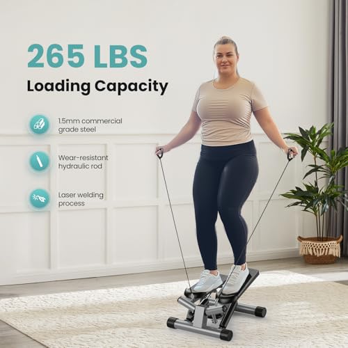 Mini Stair Stepper with Resistance Bands, 265 LB Load Capacity, LCD Monitor H66706
