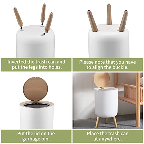 Small Trash Can with Lid Garbage Trash Bin Q3764