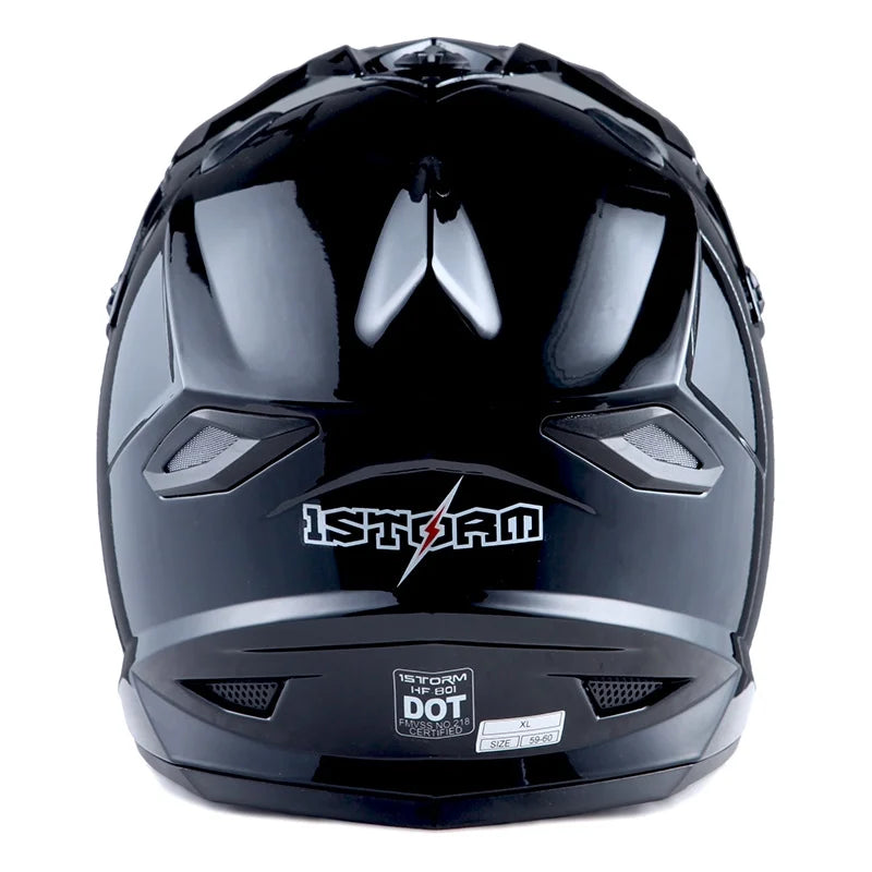Glossy Black Motocross Helmet E1098