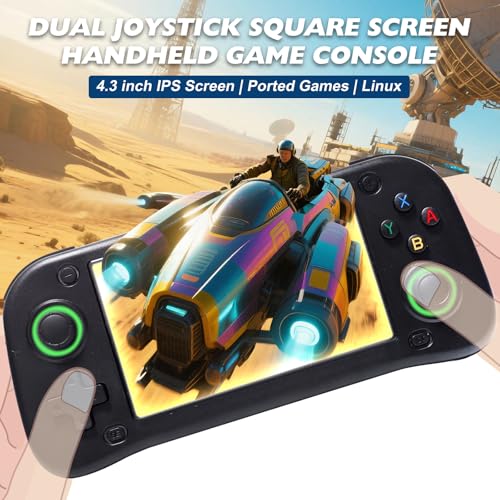 Retro Handheld Game Console with 4.3" IPS Screen, 64GB Memory Card, 3500mAh Battery E930825