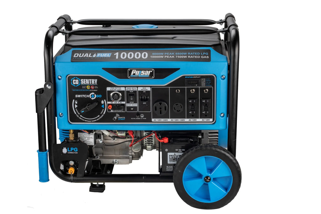 10,000 Watt Dual Fuel Portable Generator with Remote Start F7878