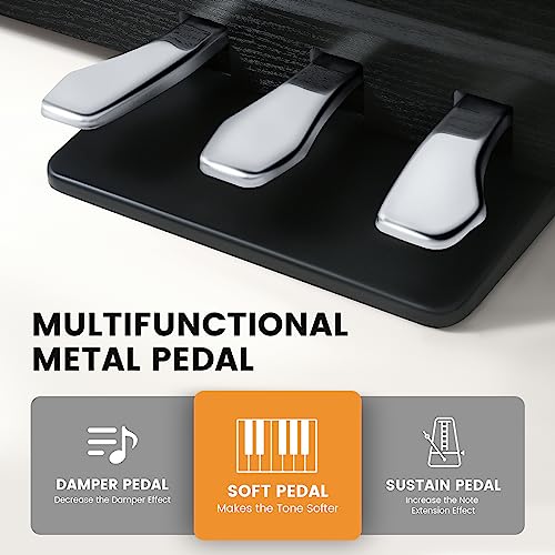 Black 88 Key Weighted Digital Piano with Hammer Action, Dual 25W Speakers, Triple Pedal S273850
