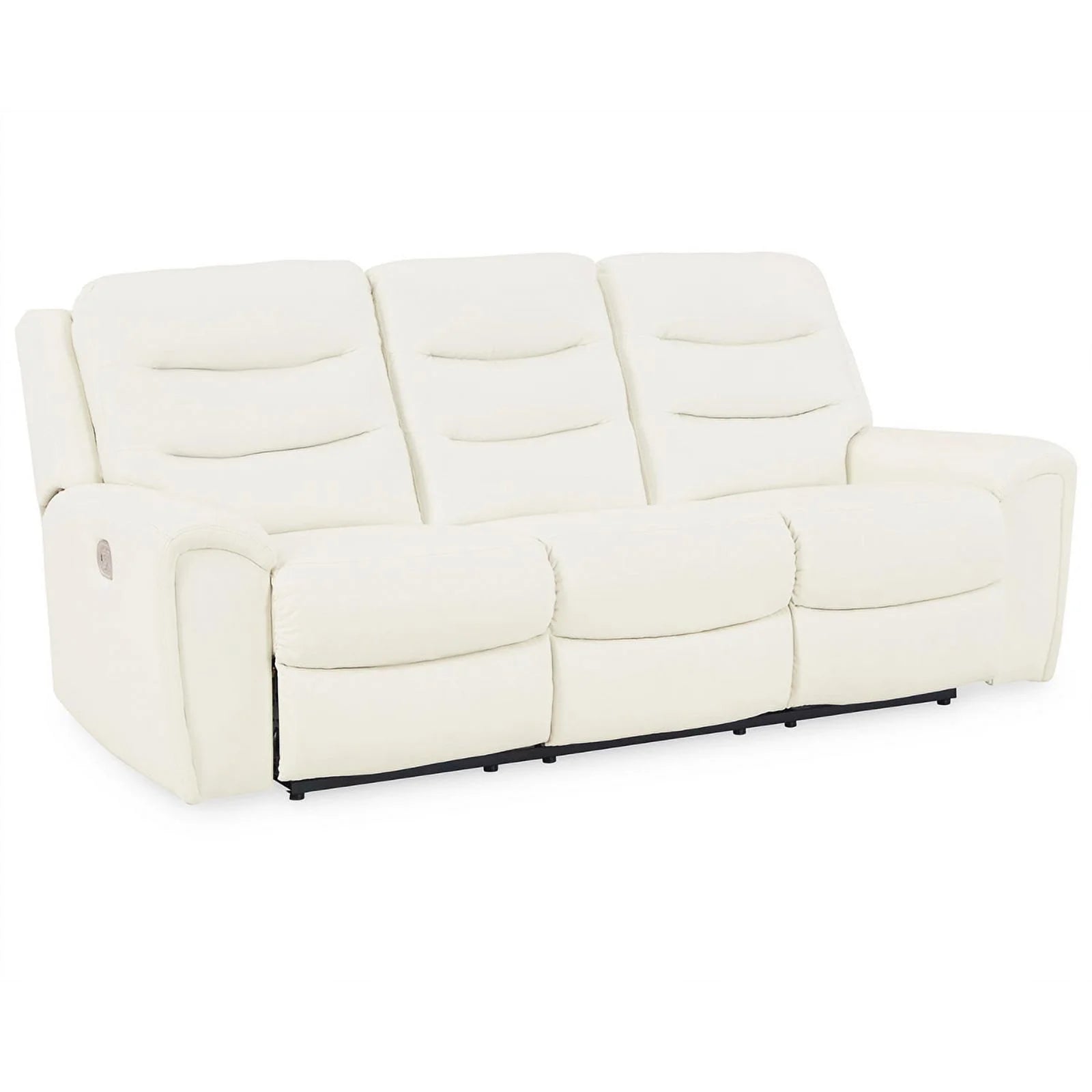 White Faux Leather Power Reclining Sofa A92553
