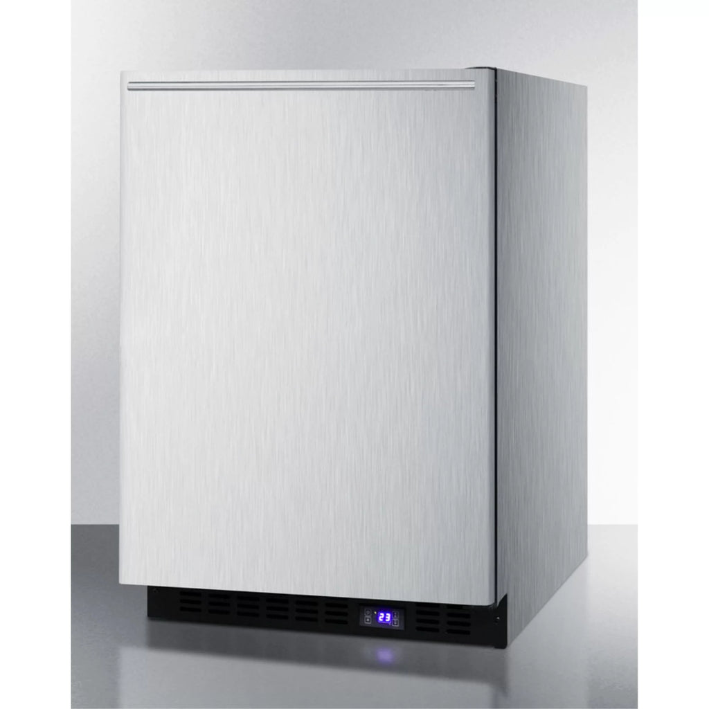 Stainless steel undercounter all-freezer with icemaker J831