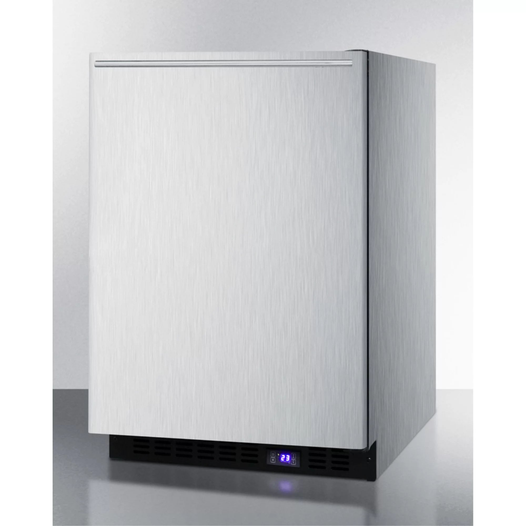 Stainless steel undercounter all-freezer with icemaker J831