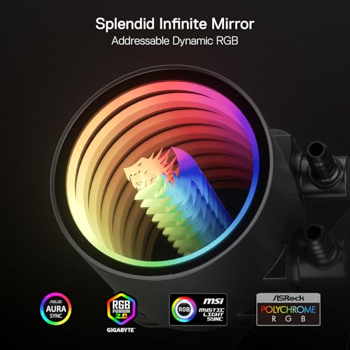 Liquid Cooling System CPU Water Cooler with 120mm PWM RGB Fans Q352257