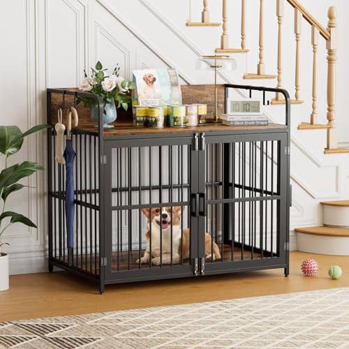 37" Wooden Heavy Duty Dog Kennel with Double Doors E840392