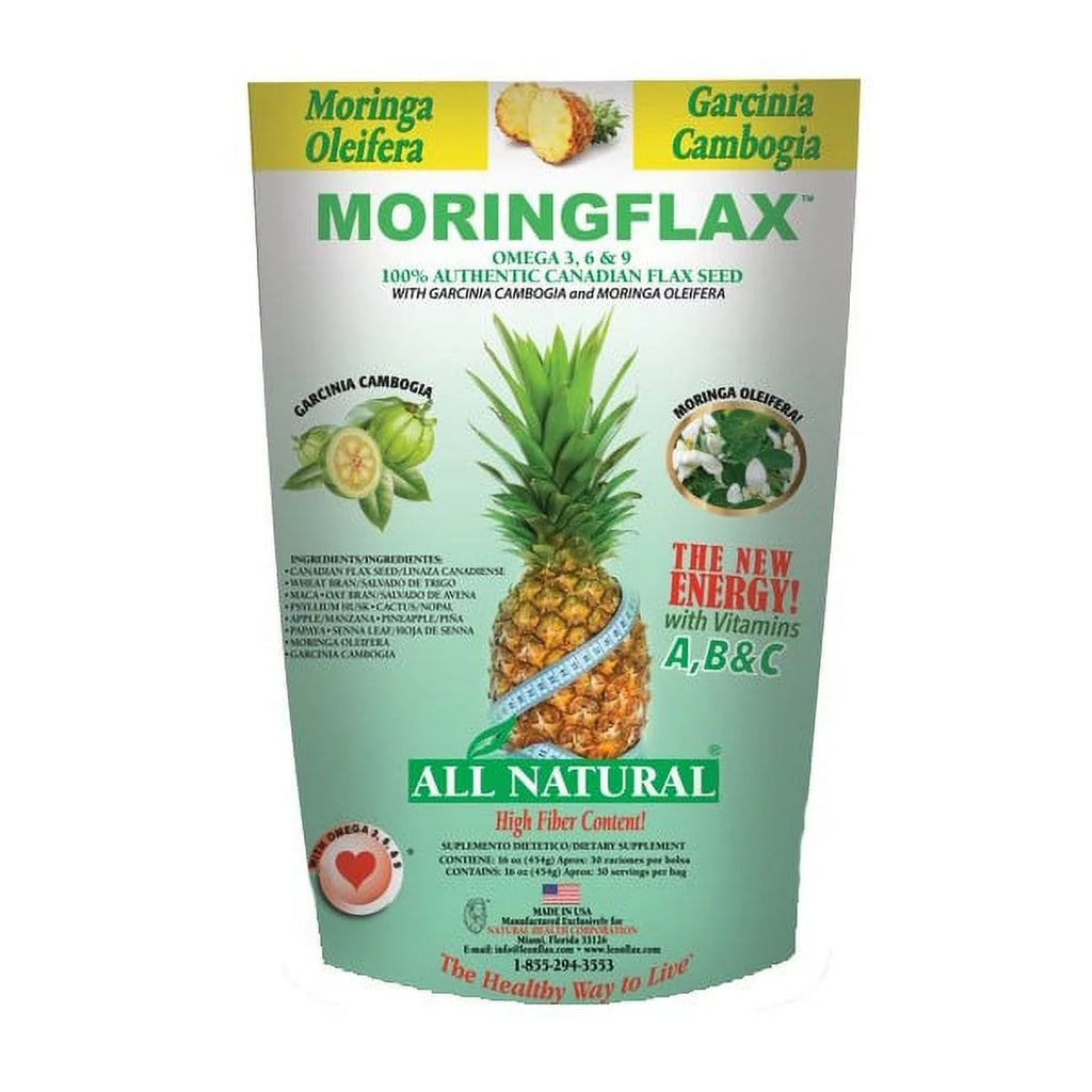 100% Canadian Flax Seed with Garcinia Cambogia & Moringa Oleifera Herbal Supplement, 16 oz J86410