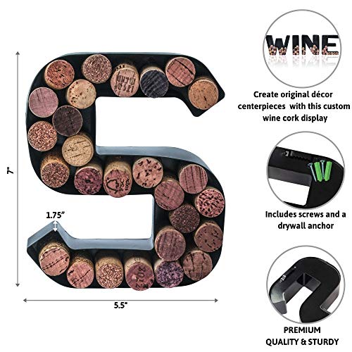 Metal Letter Wine Cork Keepsake Saver & Holder Z501