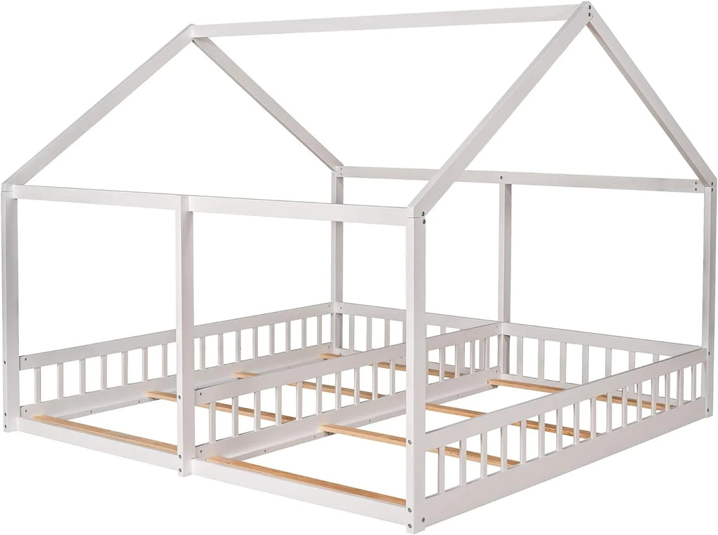 White Double Wooden Toddler Bed B6059