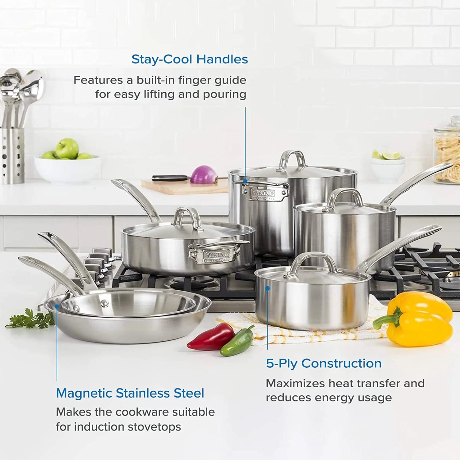 5-Ply Stainless Steel Cookware Set 10 Piece G463