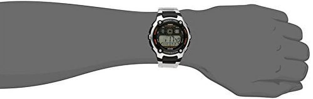 Silver Black Multi-Functional Digital Sport Watch N968081