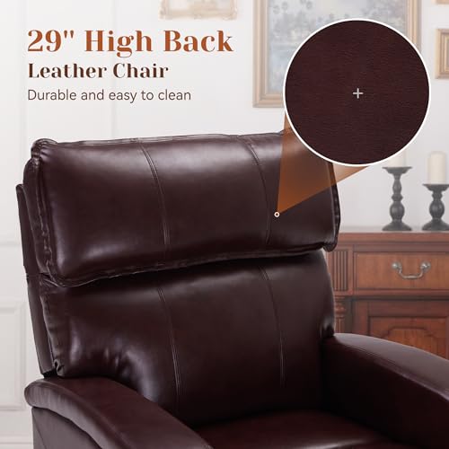 Leather Power Lift Recliner Chair with Heat & Massage C9645