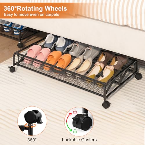 Under Bed Shoe Storage Organizer with Wheels C3212