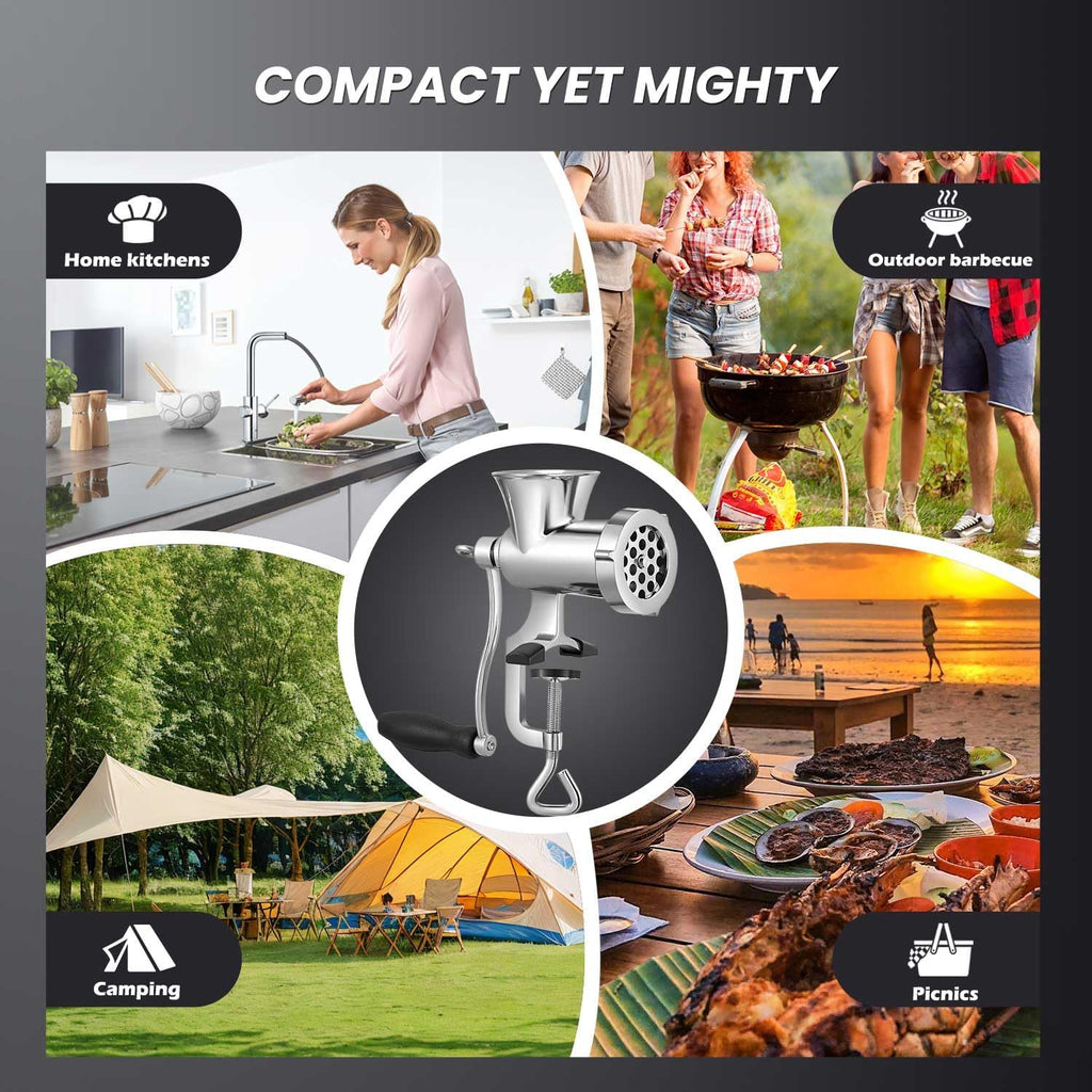 Manual Stainless Steel Compact Meat Mincer Sausage Stuffer Hand-Cranked Meat Grinding Machine M8 J805