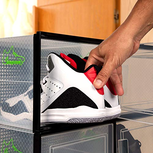 Black 6 Pack Shoe Storage Boxes A7597