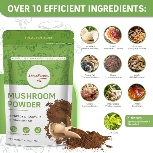 Mushroom Powder Supplement Blend 6.2 oz (60 Servings) N85835