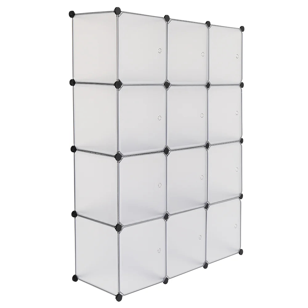 White 12-Cube Plastic Bookshelf T425