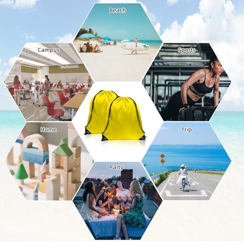 40 Pack Drawstring Backpacks Waterproof Nylon Cinch Bags Lightweight Reusable Sports Sack M21323